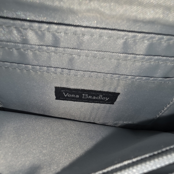 VERA BRADLEY Crossbody RFID Wallet Dark Gray w/Floral Pattern - Picture 6 of 11